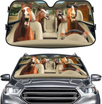 GENANY Horse Funny Windshield Sun Shade for Car SUV Truck (55x30 Inches), Sun Shade Windshield, Shades for Front Windows, Protector Blocks U, Spring Car Decor