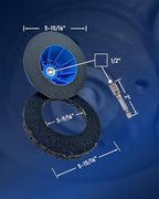 Professional Wheel Hub Grinder Kit - 6-Inch Silicon Carbide Disc with Cordless Drill Adapter - Universal Hub Cleaner for European Cars & Caravans - Tire Change & Rim Cleaning Tool