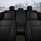 AOMSAZTO Car Seat Covers for Toyota Corolla 2014 2015 2016 2017 2018 2019 L,LE,LE Eco,Plus Sedan Car Seat Cover Full Set Waterproof, Custom Fit Full Set Faux Leather Black