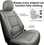 Fit for Accent Seat Covers Compatible with Hyundai Accent 2017-2026 - Waterproof Breathable Leather Automotive Seat Cushions Protector,Airbag Compatible,Only 2 Front seat Covers(Gray)