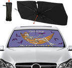 Socira Funny Skeleton Skull Car Windshield Sunshade Umbrella Foldable Visor Umbrella Sun Shade Cover Sunshade Front Window Cover Car Accessories Blocks Uv Rays (57" X 30")