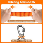 6-in-1 Hands-Free Dog Leash, Waist & Crossbody Bungee Lead with Dual Padded Handles, Bungee Shock Absorbing, Seat Belt Buckle, Reflective for Small Medium Large Dogs, Orange