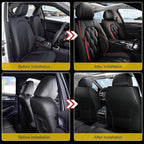 AOMSAZTO Car Seat Covers,2 Front Seats Custom Fit for Jeep Cherokee 2014-2025,Leather Car Seat Cover Seat Cushion Protector,Airbag Compatible Waterproof Black