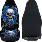 Skull Blue Rose Car Seat Covers Anti Slip Car Seat Covers Front Seats Only Easy to Install and Clean Removable Automotive Accessories Universal Fit for Most Vehicle