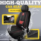 LINGVIDO Car Seat Covers Full Set (5 Seats) - Premium Perforated Nappa Leather, Waterproof Shield, Omni-Adapt Fit SUVs Sedans, Ultimate Family & Pet Protection