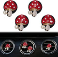 4Pcs Red Mushroom Car Accessories Mushroom Car Air Freshener Vent Clips,4 Sizes Cute Clips,Girly Women Accessories,Refillable Diffuser Air Fresheners Accessories