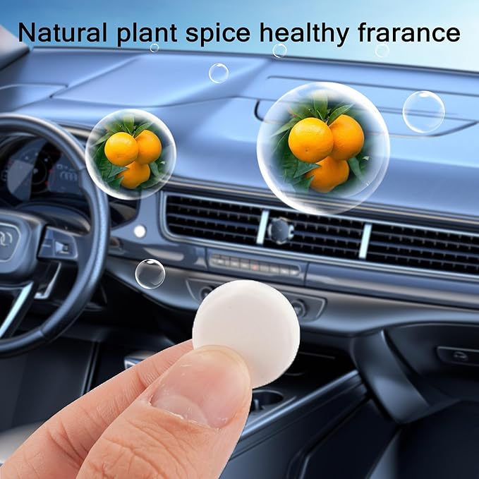 Upgraded Car Air Fresheners Refills Solid Fragrance Replacement Pads for Car (Green Orange-6 Packs)