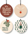 Boho Christmas Car Air Freshener 4 Pcs, Coquette Bow Xmas Tree Mistletoe Reindeer Hanging Air Freshener for Cars Closet Drawer Books, Girly Christmas Car Accessories Mirror Decor for Women