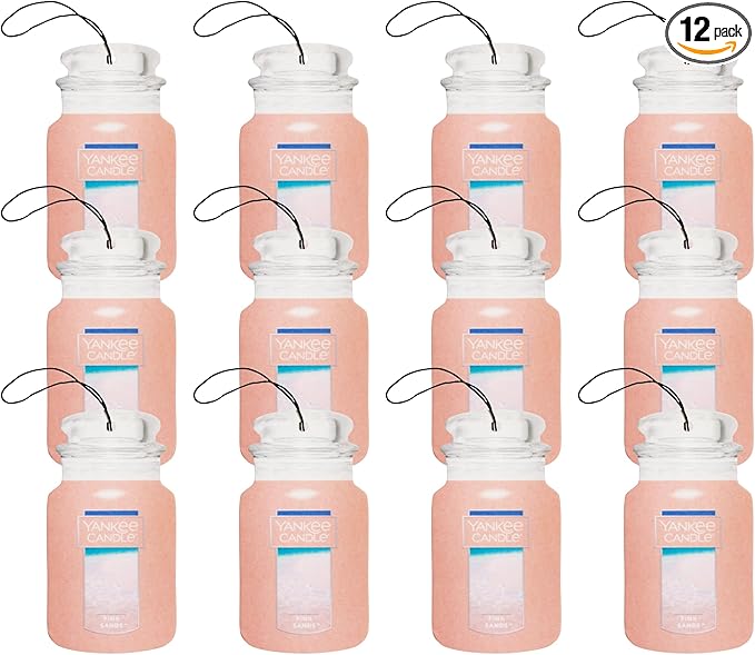 Yankee Candle Paper Car Jar, Pink Sands (Pack of 12)