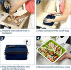 Portable Oven, 110V Portable Food Warmer Personal Portable Oven Mini Electric Heated Lunch Box for Reheating & Raw Food Cooking in Office, Travel, Potlucks and Home Kitchen (Navy Blue)