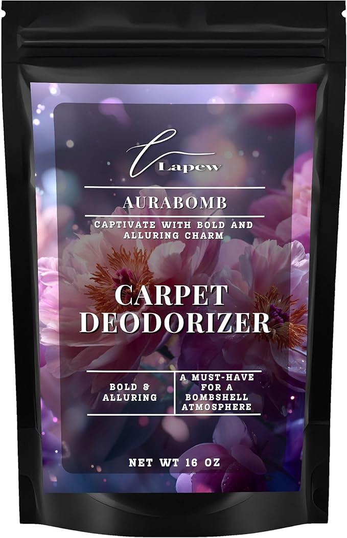 Lapew Aurabomb Carpet Deodorizer Powder - Pet Safe Freshener for Vacuuming | Scented Odor Eliminator for Home | 16 oz
