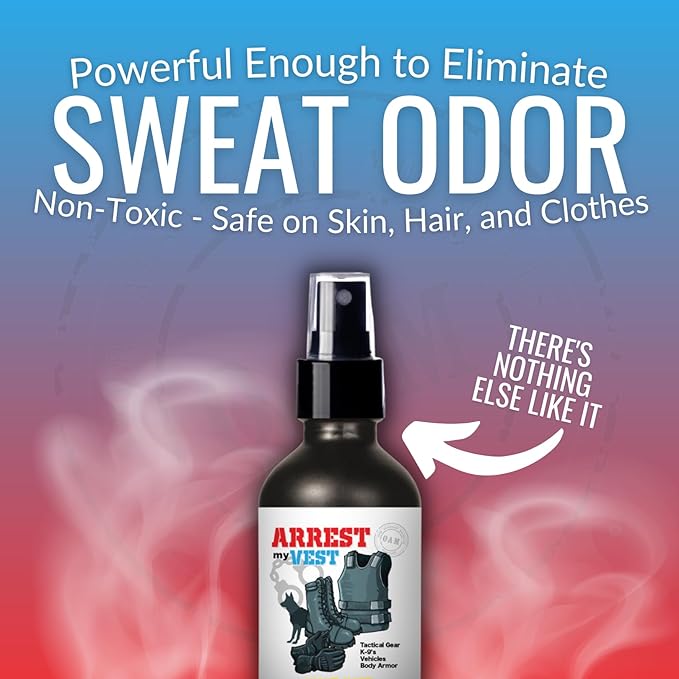 Arrest My Vest Military Grade Odor Eliminating Spray for Body Armor, Tactical Gear, and K9 Equipment. Safe on All Ballistic Vests, Fabrics, & Police Gear - Night Shift Fragrance - 2 16 oz Bottles