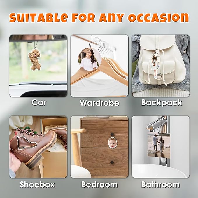 Custom Air Fresheners with Picture - Personalized Double Sided Photo Air Freshener for Car - Customized Face Air Freshener - Custom Birthday Gift, Photo Gift for Men Women