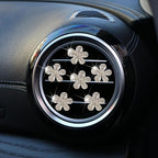 6 Pcs Silvery White Daisy Car Decoration Bling Flower Air Vent Clip Air Conditioning Outlet Clip Air Freshener Clip Car With Rhinestone Interior Decor Charm Interior Accessories for Girls Women