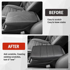 for Honda CRV 2026 2025 2024 2023 Center Console Cover - Vegan Leather Armrest Protector for Honda CR-V LX EX Sport Hybrid EX-L Sport Touring Hybrid Accessories 2023 2024 2025（Black Stitches）
