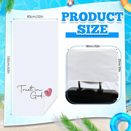 2 Pack Car Seat Towel Covers with Storage Bag 63 x 32 Inch Athletic Running Towel Seat Sweat Washable Non Slip Cover Gift for Car Outdoor Sport Activities (Trust in God)