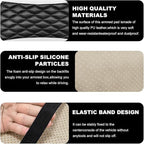 Car Center Console Cushion Pad, 12.6 × 7.48 Inches Waterproof Car Armrest Seat Box Cover, PU Leather Armrest Cover Protector for Most Vehicle, Universal Car Interior Accessories (White)
