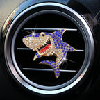 Generic 2 PCS Bling Rhinestone Sharks Car Air Vent Clips Cute Marine Animals Car Air Freshener Clip Air Conditioning Outlet Clip Funny Car Interior Decoration Accessories for Women Men (Pink Blue)