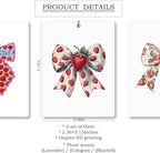 Mancheng-zi Coquette Strawberry Bow Car Air Freshener 3Pcs, Cute Preppy Girly Air Freshener Hanging for Cars Closet Drawer or Books, cute Strawberry Car Accessories Mirror Decor for Women