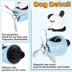 Tallew 2 Pack Car Air Freshener Cute Dog & Panda Car Vent Clip Diffuser with Rotating Propeller Outlet Vent Easy to Install Included 2 Scents Aroma Tablets Aromatherapy Ornament Auto Accessories