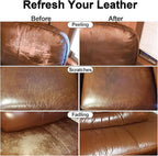 Leather Recoloring Balm, Leather Color Restorer Conditioner, Leather Restorer for Couches Paint, Leather Scratch Remover, Scratch Leather Faded Repair Kits for Vinyl Furniture (Medium Brown, 200ML)