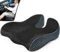 Car Seat Cushion, Broader Visibility with Wedge Design & Coccyx Sciatica Pain Relief with Ergonomic Design, Non-Slip Base,Breathable Mesh Cover, Memory Foam for Long Drive in Car Truck Van Motorhome