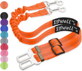 IBWell Dog Seat Belt with Elastic Bungee Leash, Car Seat Belt for Dogs (Orange, 2PCS-27.6")