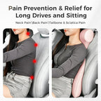 Coverado Lumbar Support Pillow for Car, Ergonomic Memory Foam Back Pillow for Office Chair, New Back Cushion for Pain Relief, PU Leather Car Lumbar Support for Driving Seat