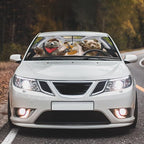 Socira Funny Bear Car Window Shades Windshield Sun Shade Umbrella Foldable Bear Sunshade for Front Window Auto Windshield Sunshade Covers Bear Car Accessories 57'' X 30''
