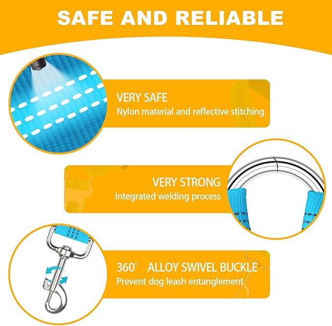 2-Pack Dog Car Seat Belt, 3-in-1 Headrest-Mounted Dog Seatbelt for Car, Adjustable Nylon Pet Safety Leash with Elastic Buffer & Reflective Stitching, Durable Car Harness for Dogs Fits Most Vehicles
