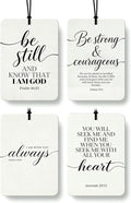 Minimalist Christian Car Air Freshener 4 Pcs Coconut Scented, Religious Bible Verse Car Accessories Mirror Decor for Women, Christian Hanging Air Freshener for Cars Closet Drawer Books