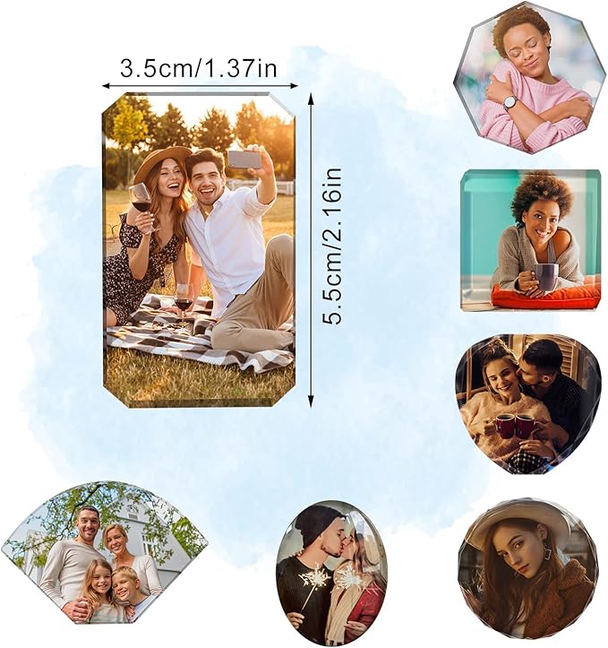 Custom Crystals Car Air Vent Clip with Photo Personalized Picture Car Air Freshener Clips Interior Car Accessories Decoration for Men Women