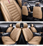 OASIS AUTO Car Seat Covers Front Seats Premium Waterproof Faux Leather Cushion Universal Accessories Fit SUV Truck Sedan Automotive Vehicle Auto Interior Protector (OS-001 Tan)