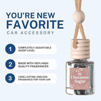 C&E Craft Co Hanging Car Air Freshener Diffuser 2 Pack, Long Lasting Fragrance Oil Car Freshener, Glass Bottle Auto Air Freshener, Made in USA (Cinnamon Sugar + Sugar Cookie)