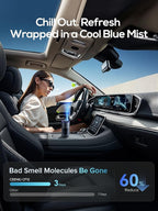 Ceeniu Smart Car Air Freshener, Enlarged Spray Nozzle, Advanced Ultrasonic Diffuser CF12 Pro, Auto On/Off, Adjustable Mode, 60-Day Powerful Battery, Ambient Light, Luxury Cologne Scent, Lasts 4 Months