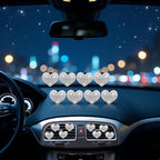 8 Pcs Silver Bling Heart Air Vent Clips, Crystal Car Fresheners, Diffuser With Rhinestone Decoration, Cute Interior Accessories for Women Girls, Decorations