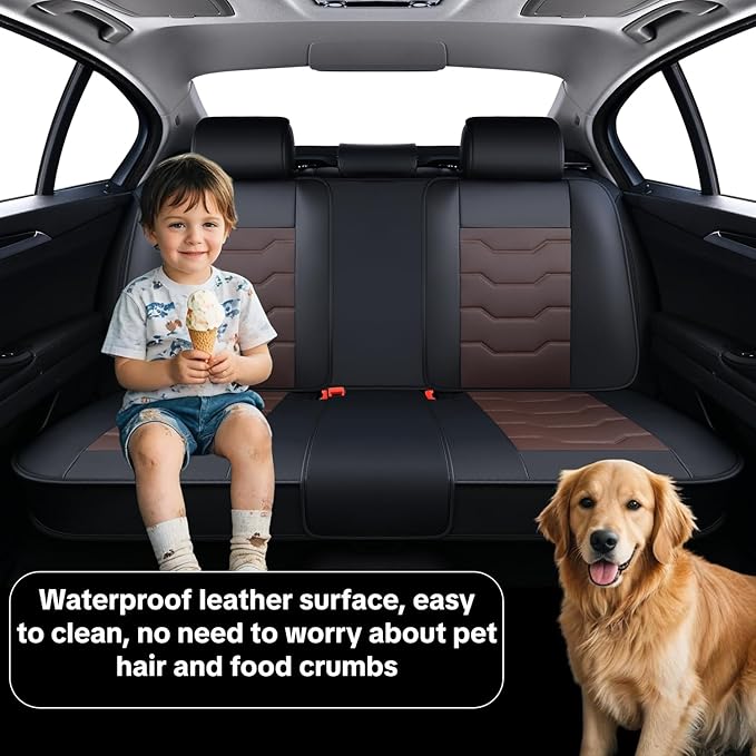 Car Seat Covers for Ford Bronco Sport 2021-2025 Car Seat Cover, Waterproof Faux Leather, 5 Piece Full Set, Wear Resistance, Easy to Clean and Install, Beautify Interior