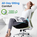 Seat Cushion with Carry Handle, Memory Foam for Tailbone/Sciatica Easing, Chair Cushions for Cars, Desks, Office Chair Cushion with Non-Slip Design, Ideal for Post-Surgery Recovery (Black)