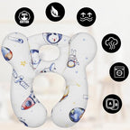 Baby Travel Pillow, Upgrade U-Shape Infant Pillow for Car Seat Pushchair and Stroller, Soft Comfortable Sleep Cushion for Kids Newborn and Toddler -Space White