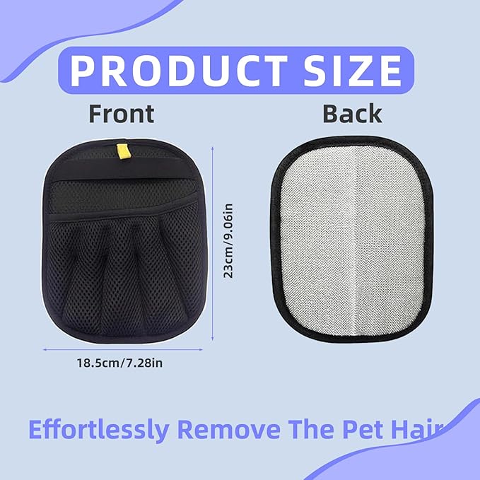 Pet Hair Removal Glove for Dogs & Cats, Upgraded Thickened Electrostatic Pet Hair Remover Glove, Reusable Magic Brush Pet Hair Remover Tool for Couch, Carpet, Car Seat(Black, 1 Glove)