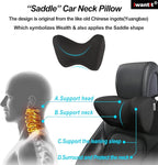 iwantit® Car Neck Pillows with Memory Foam, Neck Supporting for Long Time Driving, Adjustable Straps and Comfy Outer Cover(Black,1Package, Large Size)