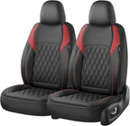 Coverado Automotive Seat Covers, Faux Leather Seat Covers Front Seat, Luxury Car Seat Covers, Seat Cushion, Front Driver Seat Covers, Car Seat Protector Truck Accessories Fit Most Cars, Black&Red