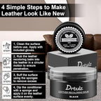 Black Leather Recoloring Balm, Leather Color Restorer Conditioner, Leather Repair Kits for Vinyl Furniture, Sofa, Car Seats, Shoes - Repair Leather Color on Faded & Scratched Leather Couches