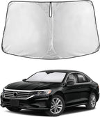 EcoNour Windshield Sunshade Compatible for Volkswagen VW Passat 2012-2020 2021 2022, Sun Visor for Front Windshield & Window Sun Shade Cover, UV Heat Blocker & Protector, Car Accessories
