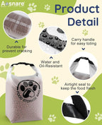 Pet Food Storage Bag for Travel - Transparent Leak-Proof Dog Food Container with Roll-Top Closure, Keeps Kibble Fresh for Camping Trip, Dog Boarding, Weekend Getaways (14 Cups+bowl)