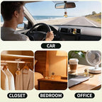 Car Air Freshener Hanging 2 Pack, Terre Scent Essential Oil Diffuser Long Lasting Up to 150 Days, Cute Car Accessories with 2 Vent Clip for Women Men Gift, Odor Eliminator