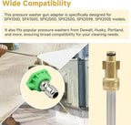 Pressure Washer Adapter with 1/4" Quick Connect and 5 Nozzles, 6" Metal Adapter Replacement Compatible with Ryobi, Dewalt, Husky, Portland, Harbor Freight, Up to 3000 PSI