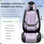 Coverado Universal Seat Covers Front, Universal Seat Covers for Cars, 2-Pack Waterproof Nappa Leather Car Seat Covers with Head Pillow, Auto Protectors Fit for Most Sedans SUV Truck-Black&Purple
