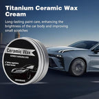 2PCS Titanium Ceramic Wax Cream for Cars,2025 Strong Protection Car Coating Polishing Wax,uto Car Scratch Repair Remover Paste Cream Paint Care Ceramic Waxes with Sponge