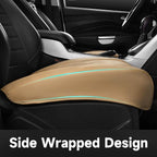 CAR PASS 2 Pack Front Car Seat Covers, Bottom Seat Covers Full Wrapped with Storage Pocket, Anti Slip Car Seat Protectors, Waterproof Seat Cushion Pad Universal Fit Sedan SUV Truck, Dark Beige